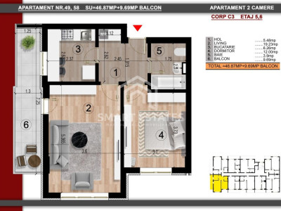 Apartament cu 2 camere la 3 minute de Metrou Berceni - comision 0